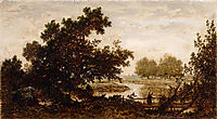 Meadows crossed by a river, 1851, rousseautheodore