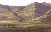 Mountainous landscape in Cantal, 1830, rousseautheodore
