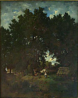 Village under the trees, rousseautheodore