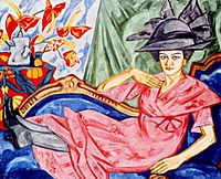 Lady in pink (Artist-s sister Anna Rozanova), rozanova