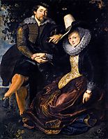 The artist and his first wife, Isabella Brant, in the cradle of honeysuckle, 1609-10, rubens
