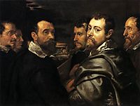 Self Portrait in a circle of friends from Mantua, 16, rubens