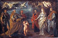 St. George with Martyrs Maurus, Papianus, Domitilla, Nerus and Achilleus , 1608, rubens
