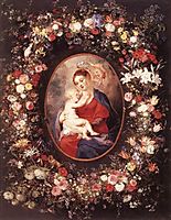 The Virgin and Child in a garland of flowers, 1621, rubens