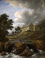 Landscape with a Church by a Torrent, 1670, ruisdael
