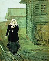 In a Village. Going to Liturgy, 1903, ryabushkin