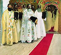 Waiting for the Tzar. Sketch for an unrealized painting, 1901, ryabushkin