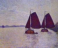 Barges on the River Scheldt, 1892, rysselberghe