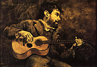 Dario de Regoyos Playing the Guitar, 1882, rysselberghe