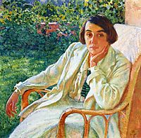 Elizabeth van Rysselberghe in a Cane Chair, 1916, rysselberghe