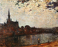 Holy Cross Church at Ixelles at Night, 1886, rysselberghe