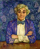 Madame van Rysselberghe in a Chedkered Bow Tie, 1918, rysselberghe
