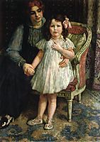Portrait of Madame Goldner Max and Her Daughter Juliette, c.1915, rysselberghe