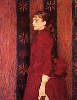 Portrait of a Young Girl in Red, c.1887, rysselberghe