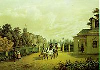 Entrance into Verkiai Palace, Vilnius, Lithuania, 1848, sadovnikov