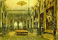 Knight-s Hall in Verkiai Palace, Vilnius, Lithuania, 1846, sadovnikov