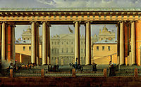 View of the Anichkov Palace from the Fontanka River, 1838, sadovnikov