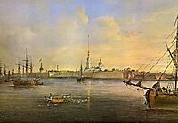 View of the Neva and the Peter and Paul fortress, 1847, sadovnikov