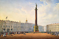 View of Palace Square and Winter Palace in St. Petersburg, c.1830, sadovnikov