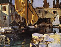 Boat with The Golden Sail, San Vigilio, 1913, sargent