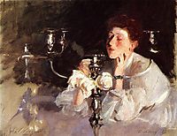 The Candelabrum (also known as Lady with Cancelabra or The Cigarette), 1885, sargent