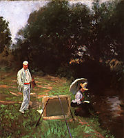 Dennis Miller Bunker Painting at Calcot, 1888, sargent