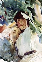 Ena Wertheimer with Antonio Mancini, 1904, sargent