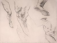 Figure studies of a male youth, sargent