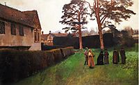 A Game of Bowls, Ightham Mote, Kent, 1889, sargent