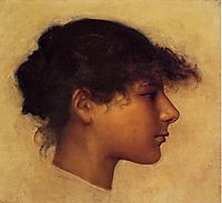 Head of Ana Capri Girl, 1878, sargent