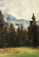 Purtud Fir Trees and Snow Mountains, sargent