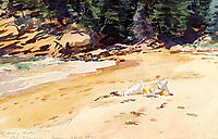 Sand Beach, Schooner Head, Maine, 1921, sargent