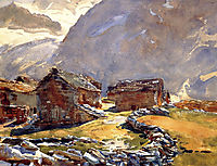 Simplon Pass: Chalets, 1911, sargent