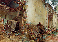 Street in Arras, 1918, sargent