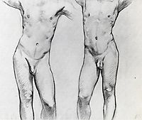 Torsos of two male nudes, sargent