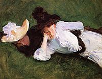 Two Girls Lying on the Grass, 1889, sargent