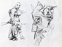 Two studies for soldiers of Gassed, c.1918, sargent