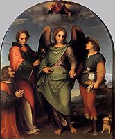 Archangel Raphael with Tobias, St. Lawrence and the Donor Leonardo di Lorenzo Morelli, 1512, sarto