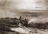 Bivouac in the desert convoy Chumakov, 1867, savrasov