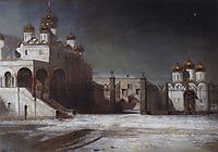 Cathedral Square in the Moscow Kremlin at night, 1878, savrasov