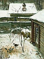 Courtyard. Winter., c.1870, savrasov