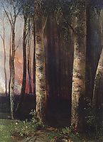 Fire in woods, 1883, savrasov
