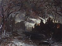 Ipatiev monastery in the winter night, c.1870, savrasov