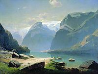 Lake in the Swiss mountains, 1866, savrasov