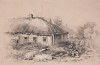 Landscape with hut, c.1860, savrasov