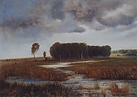Landscape with marsh and wooded islands, c.1870, savrasov