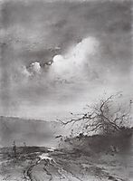 Moonlit Night on the River, 1885, savrasov