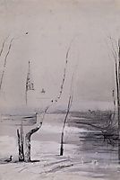Sketch of the painting migratory birds have come, 1871, savrasov