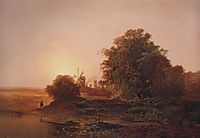 Summer landscape with windmills, 1859, savrasov