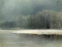 Winter landscape. Rime, c.1870, savrasov